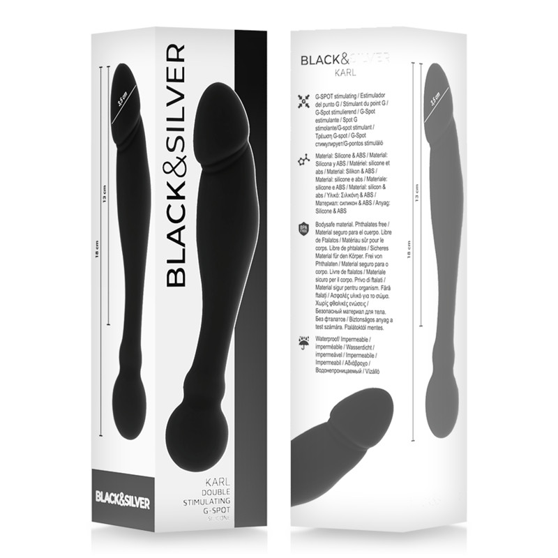 BLACK&SILVER – G-pontos vibráló dildó 18 cm - Image 5