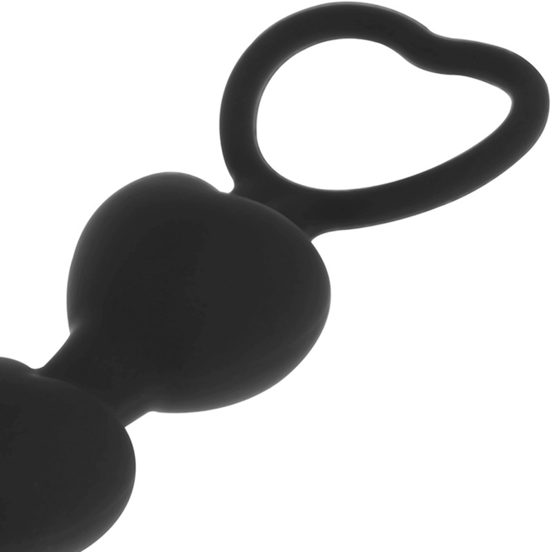 BLACK&SILVER - érzéki anális lánc szív formával 18 cm - Image 4