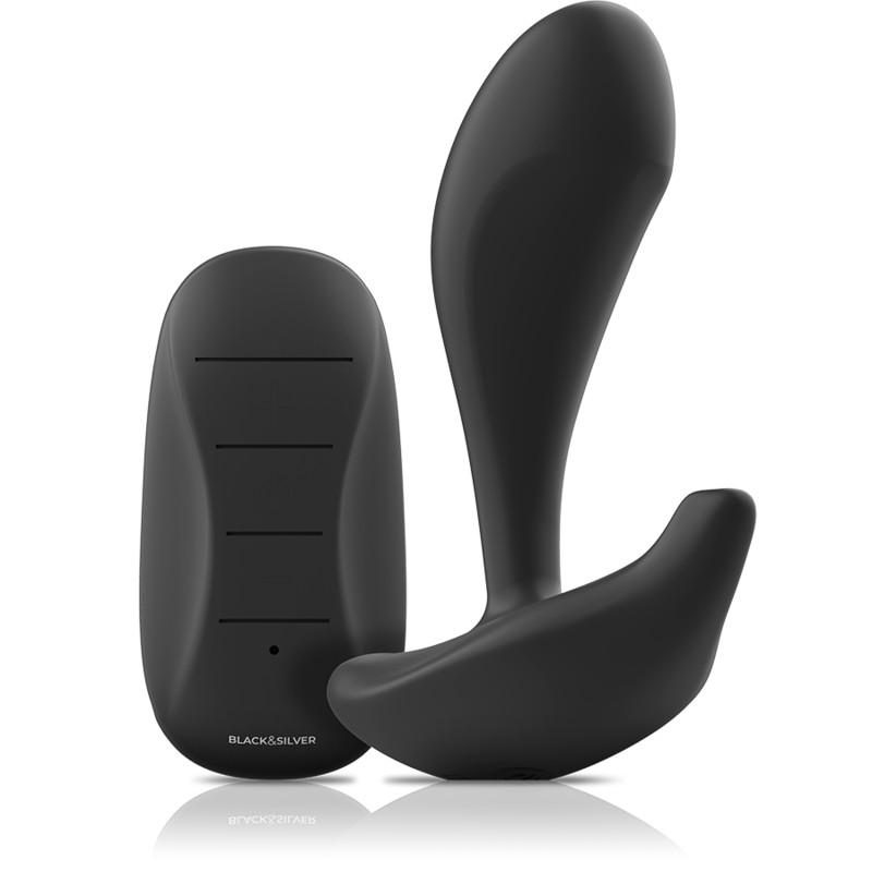 BLACK&SILVER - Dwayne – szilikon távirányítós anális plug - Image 2