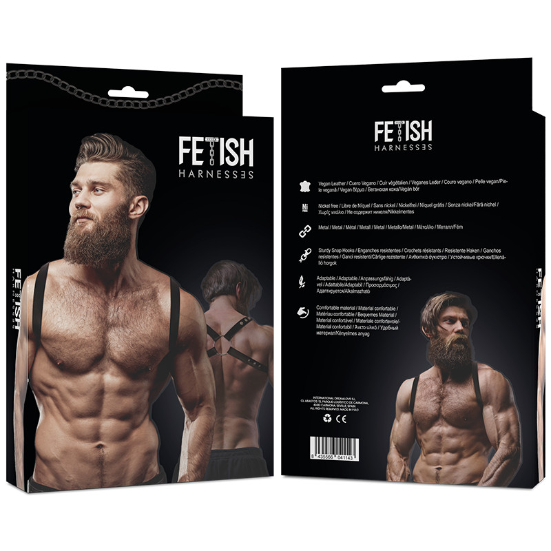 FETISH – férfi ökológiai bőr hátkötöző harness - Image 3