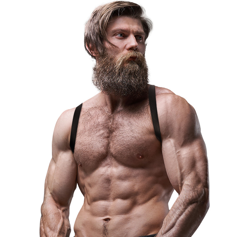 FETISH – férfi ökológiai bőr hátkötöző harness - Image 4