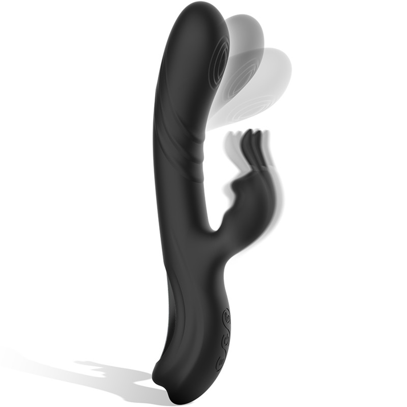BLACK&SILVER - Jamie – újratölthető szilikon nyuszi vibrátor - Image 2