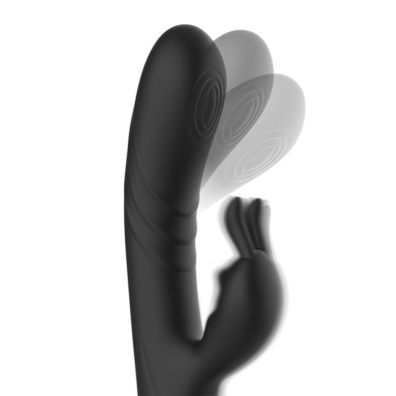 BLACK&SILVER - Jamie – újratölthető szilikon nyuszi vibrátor - Image 3