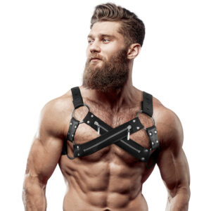 Fetish Submissive – állítható neoprén bulldog hám férfiaknak