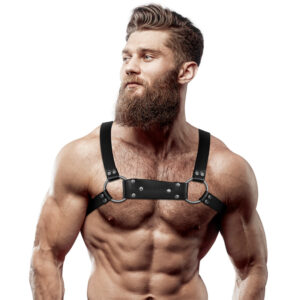 FETISH SUBMISSIVE ATTITUDE – eco-bőr bulldog mellkaspánt M/L
