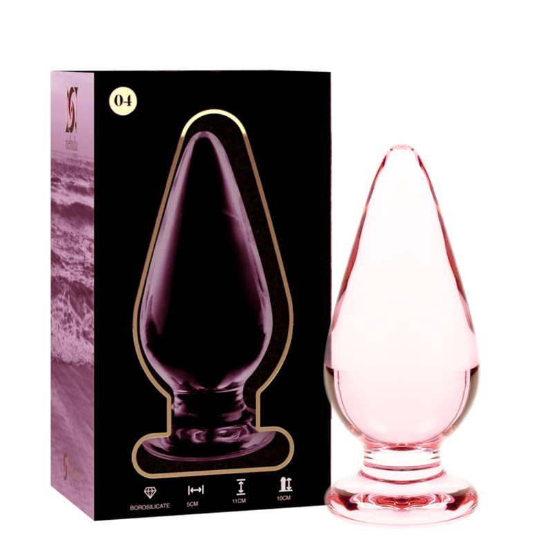 Ibiza Nebula 4 – prémium boroszilikát análplug, 11 cm rózsaszín