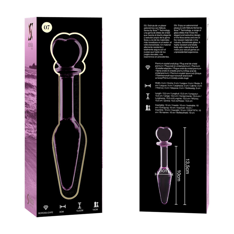 Ibiza Nebula Series – üveg anál Plug, 13,5 cm rózsaszín - Image 4