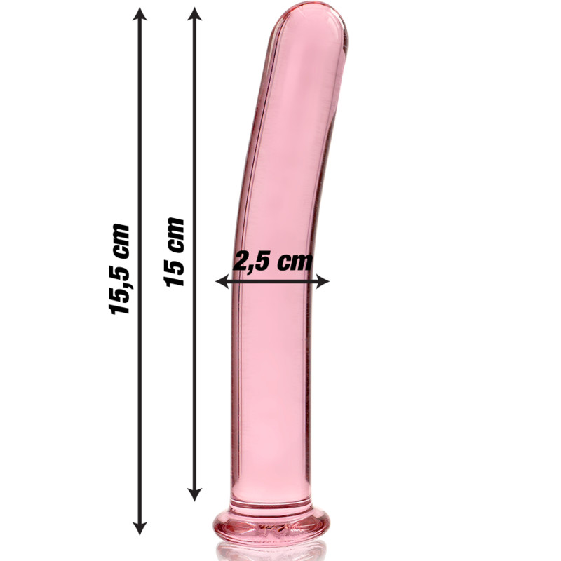 Ibiza Nebula 9 – prémium boroszilikát üveg dildó, rózsaszín 15,5 cm - Image 3