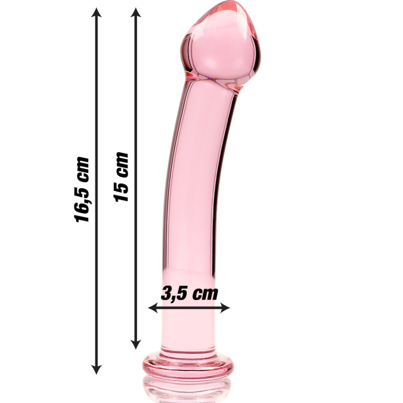 Ibiza Nebula 11 – prémium üveg dildó, 16 cm rózsaszín - Image 3