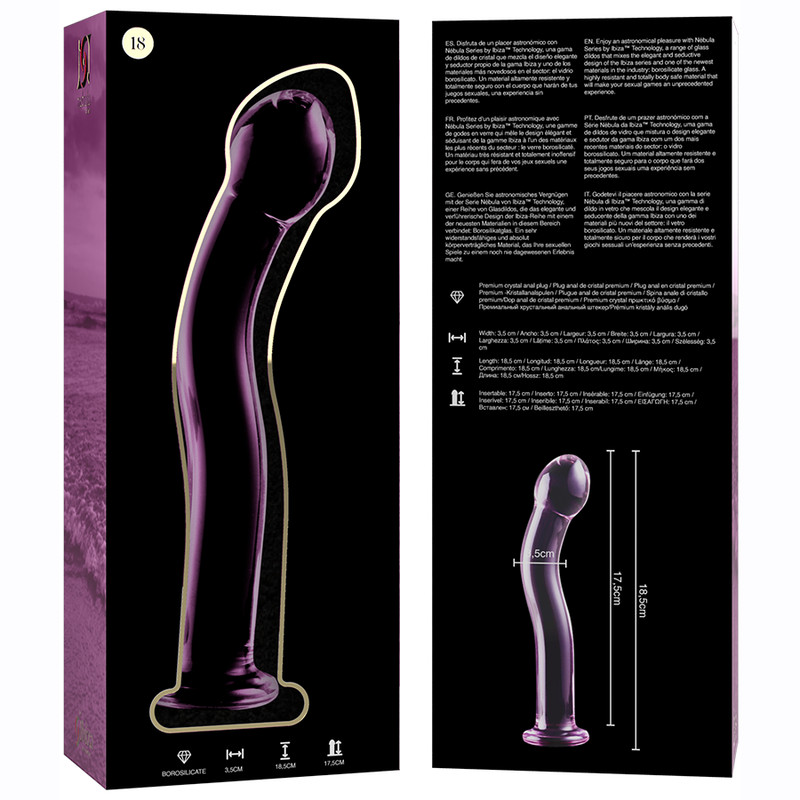 Ibiza Nebula 18 - prémium boroszilikát üveg dildó 18,5 cm - Image 4