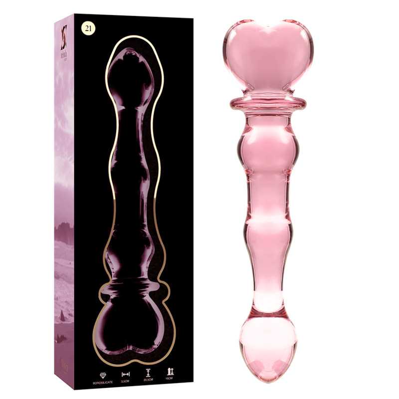 IBIZA Nebula – boroszilikát üveg dildo, 20,5 cm rózsaszín