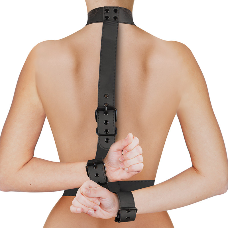 FETISH SUBMISSIVE – testkötöző nyakörv és csuklóbilincs szett - Image 3