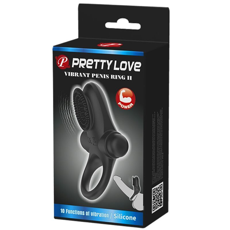 PRETTY LOVE – vibráló gyűrű fekete péniszhez - Image 9