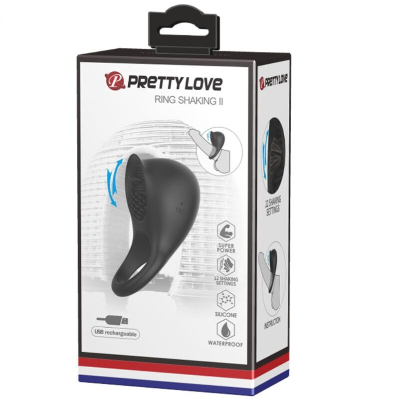 PRETTY LOVE – vibráló péniszgyűrű fekete nyelvvel - Image 9