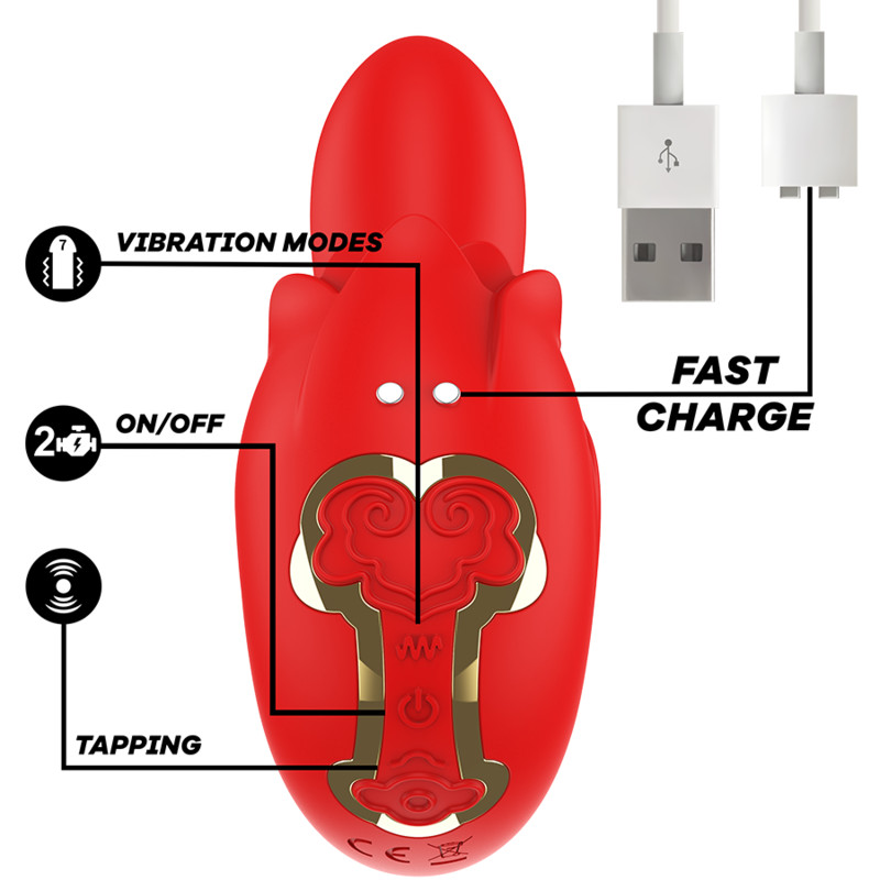 MIA - Selena stimuláló vibrátor ütésekkel, vörös - Image 3