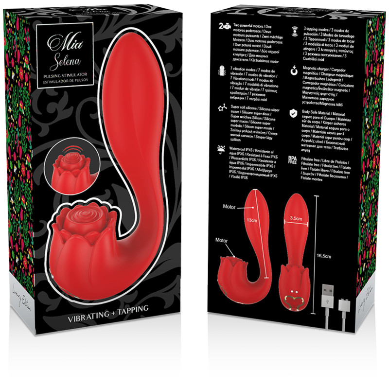 MIA - Selena stimuláló vibrátor ütésekkel, vörös - Image 7