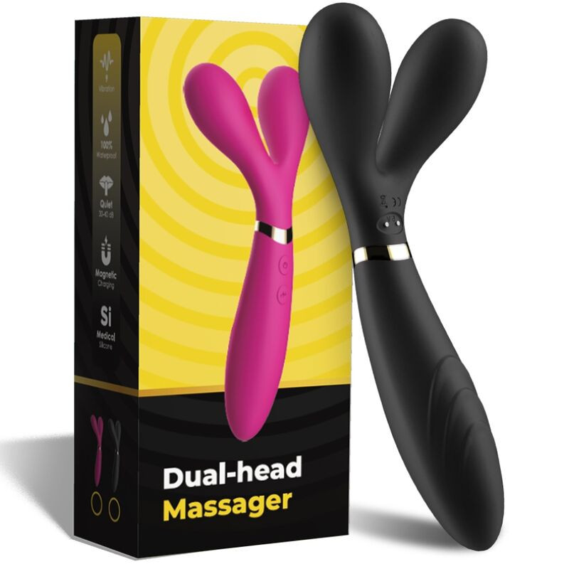 ARMONY Y-WAND – dupla fejű masszírozó és vibrátor, fekete - Image 5