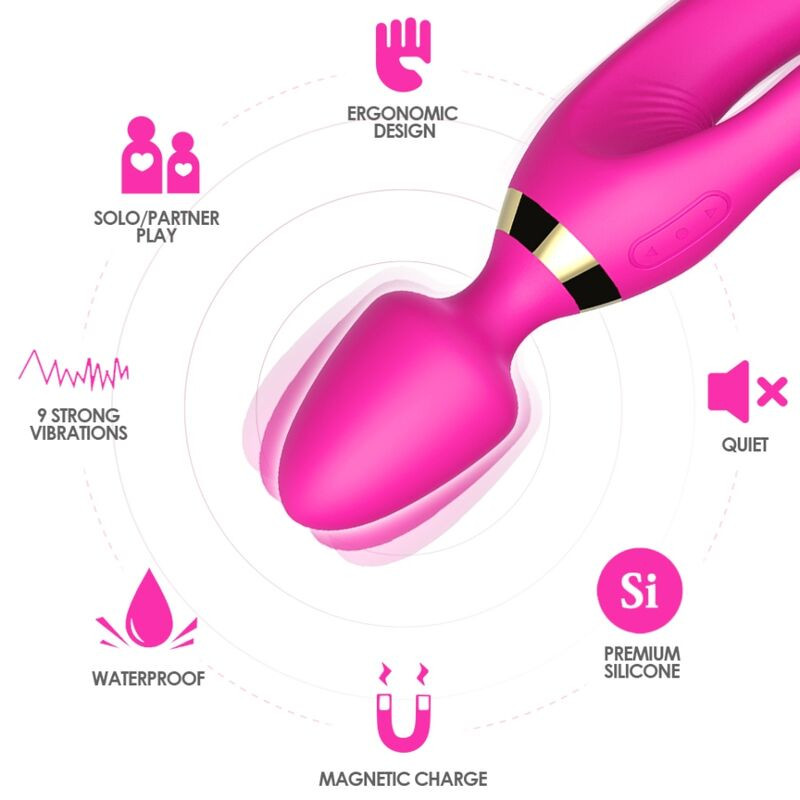 ARMONY – prémium nyuszis vibrátor és masszírozó fukszia színben - Image 3
