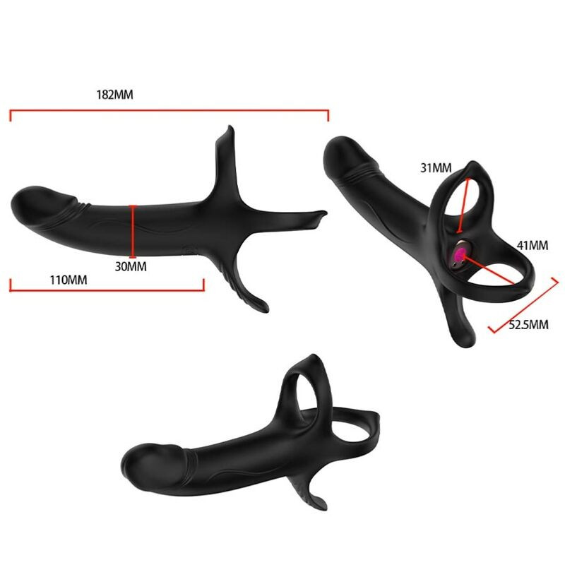 ARMONY – távirányítós vibráló dildo gyűrűvel, fekete - Image 3