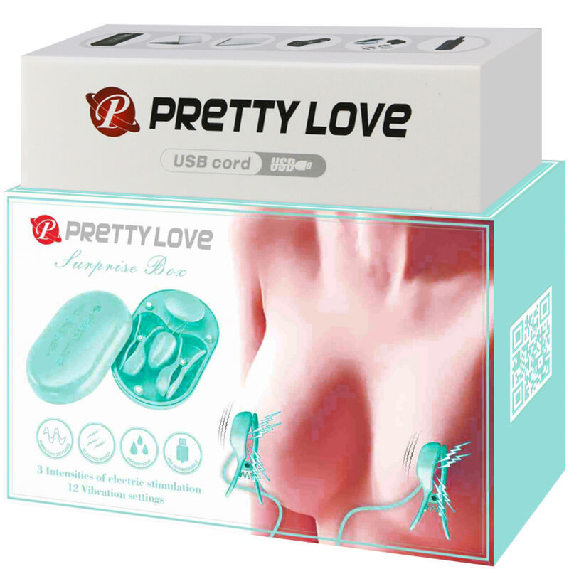 PRETTY LOVE - kék elektro-stimuláló csipesz intim élményhez - Image 8
