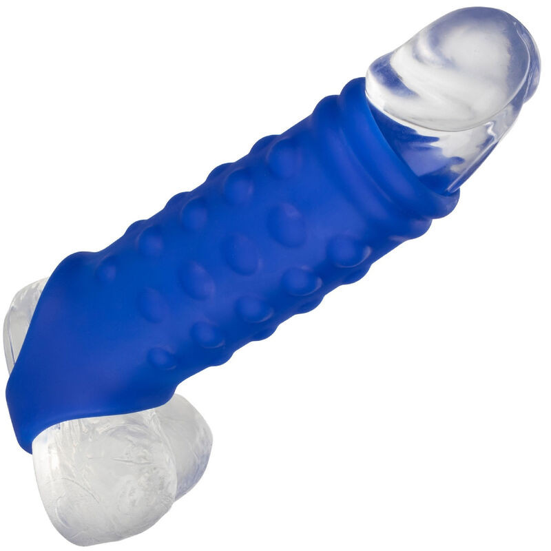 Calexotics - gyöngyös péniszborító folyékony szilikonban - kék - Image 5