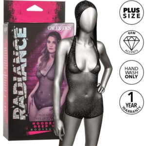 CALEXOTICS – RADIANCE kapucnis mély V-s body, plus size