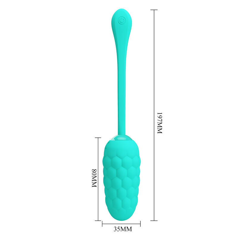 Pretty Love - vízálló, újratölthető vibráló tojás aqua zöldben - Image 6