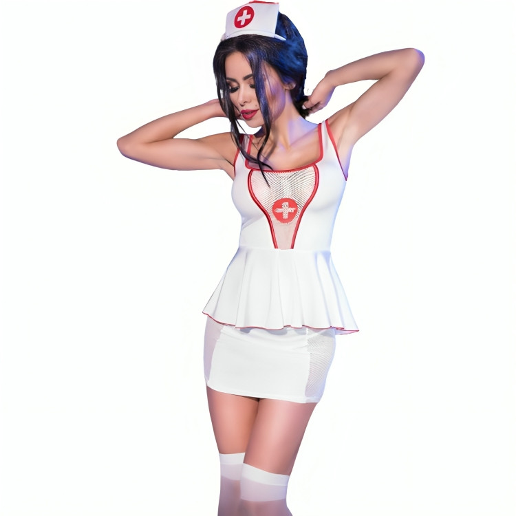 Chilirose CR 4160 – érzéki nővér jelmez felső és szoknya S/M