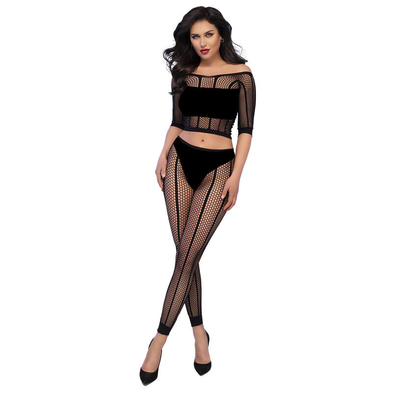 CHILIROSE - fekete top és leggings S/M méretben