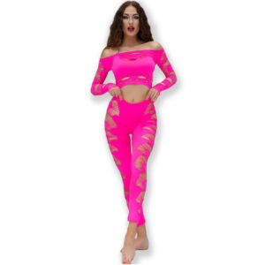 CHILIROSE - érzéki fuchsiai top és nadrág szett