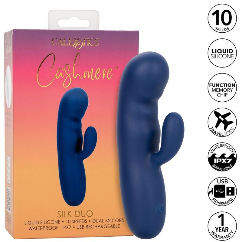 CalExotics – prémium selymes duó vibrátor kékben - Image 2