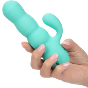 Calexotics Del Mar Diva – prémium nyuszi vibrátor aqua zöldben