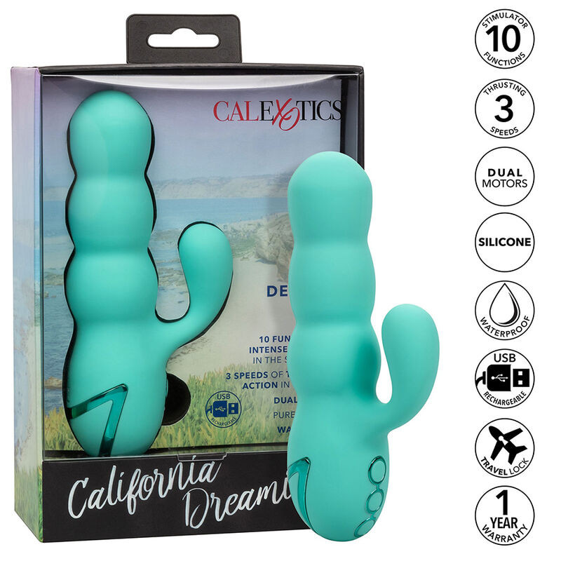 Calexotics Del Mar Diva – prémium nyuszi vibrátor aqua zöldben - Image 2