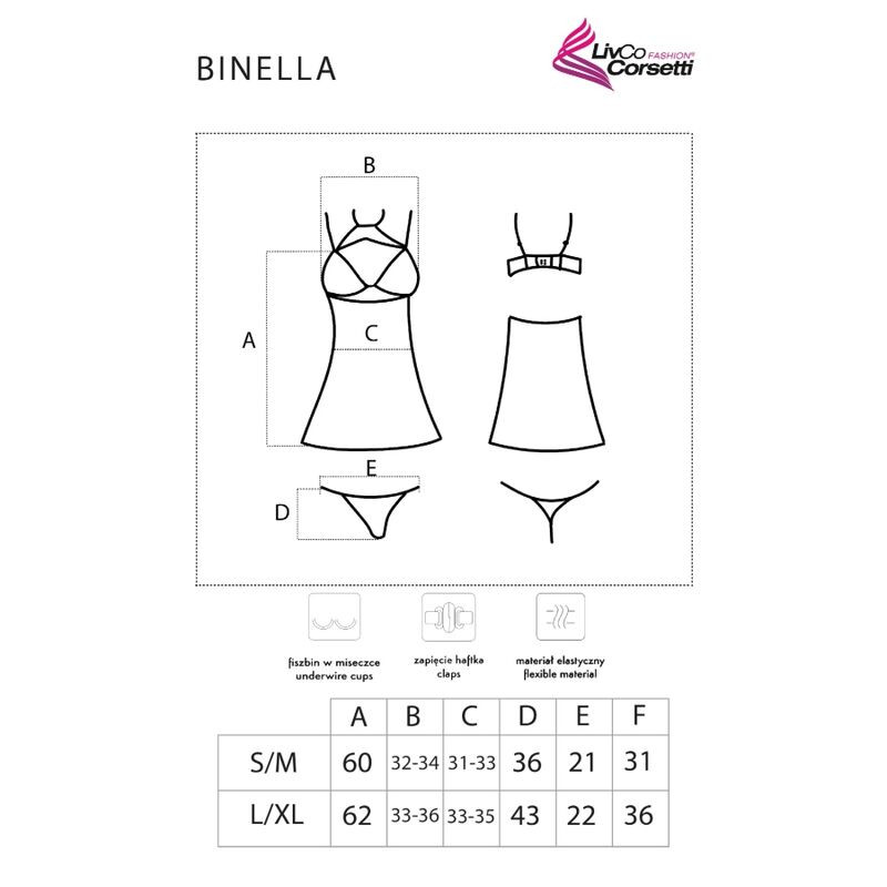 LIVCO CORSETTI FASHION – Binella babydoll és tanga szett feketében - Image 5