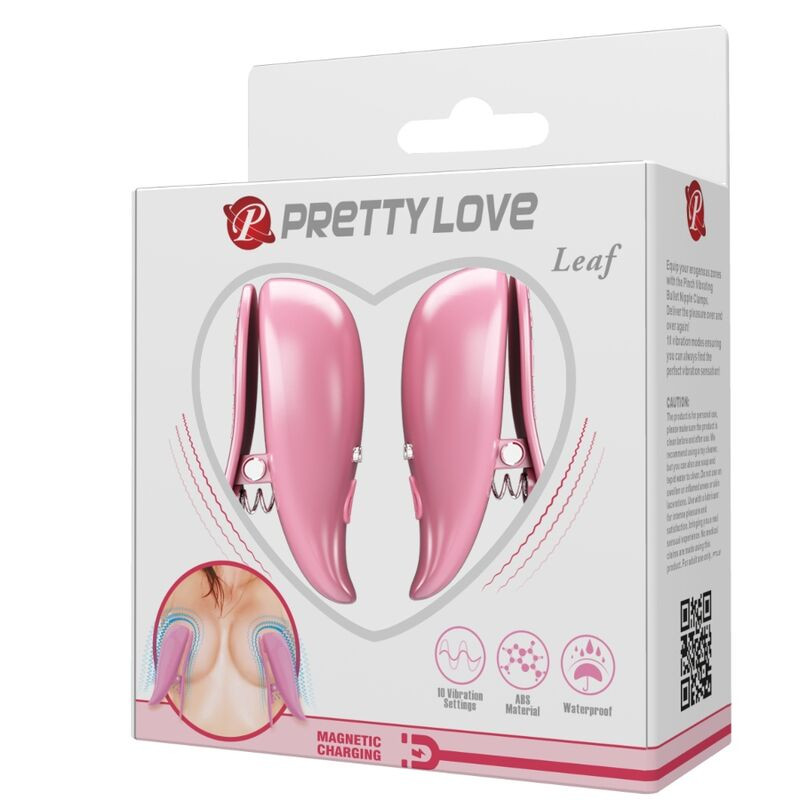 Pretty Love - érzéki vibráló mellbimbócsipesz rózsaszín - Image 8