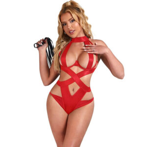 SUBBLIME – érzéki piros bodysuit haranggal S/M