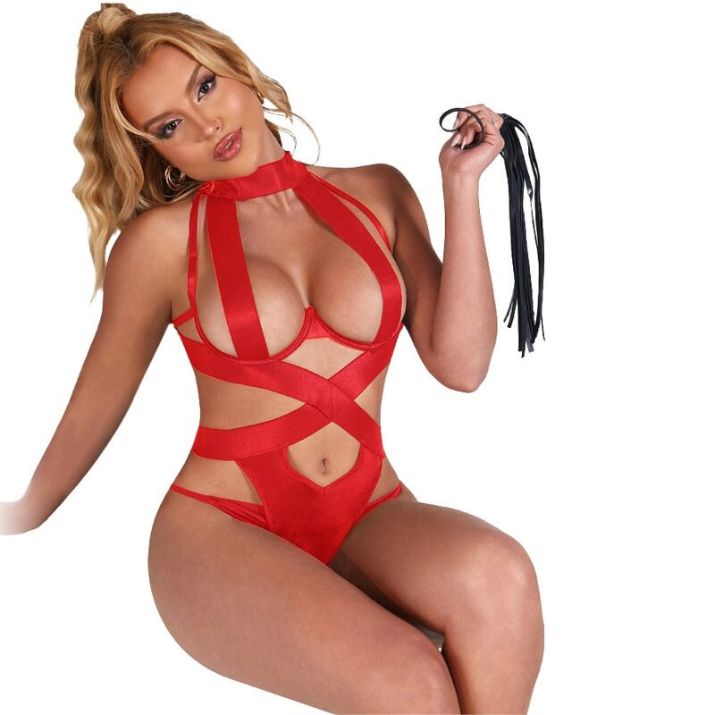 SUBBLIME – érzéki piros bodysuit haranggal S/M - Image 4