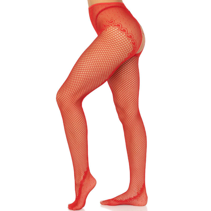 LEG AVENUE – nyitott harisnyanadrág piros színben - Image 3