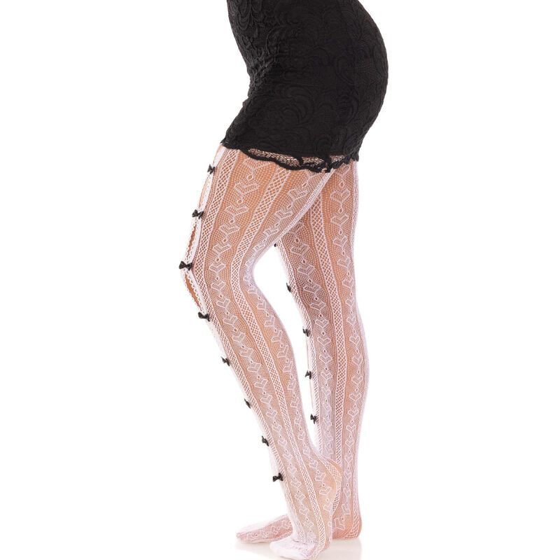 LEG AVENUE - szívecskés nyitott harisnyakötő fehér - Image 3