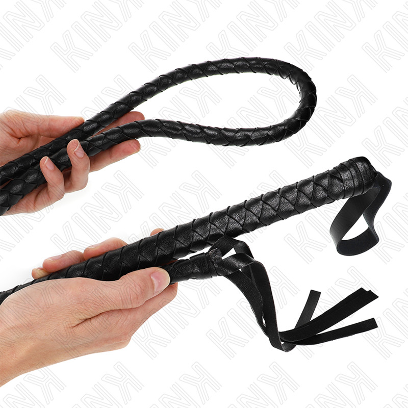 KINK – hosszú fekete kígyóbőr ostor 210 cm - Image 2