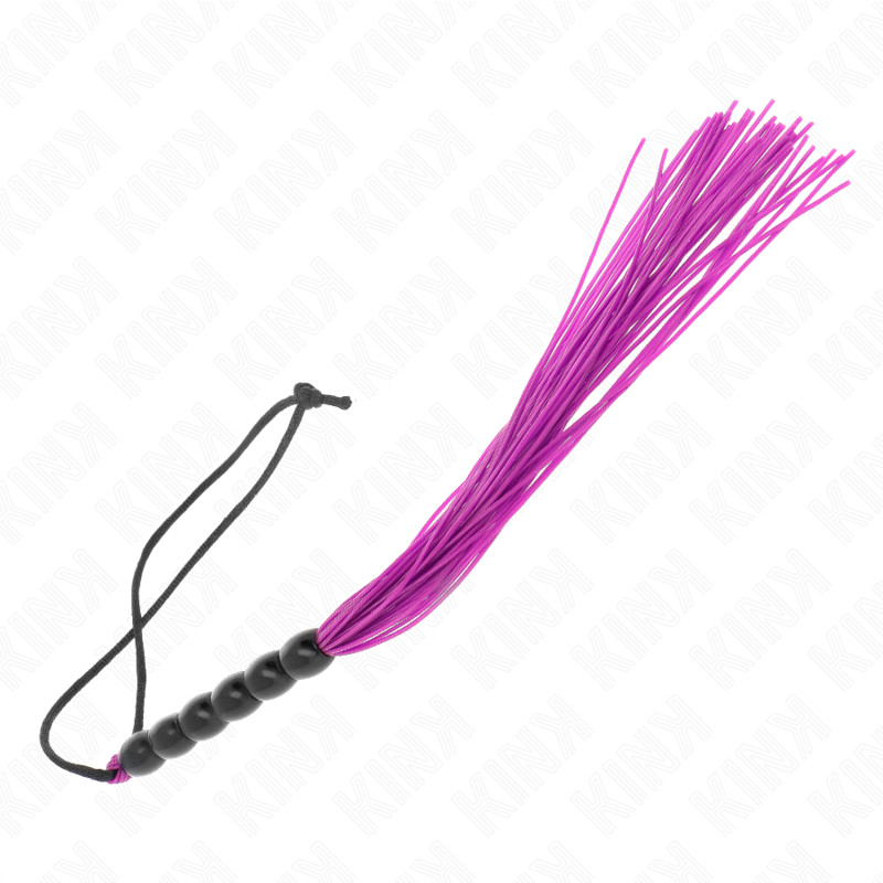 KINK – mini szilikon korbács 6 lila gyönggyel, 26 cm - Image 5