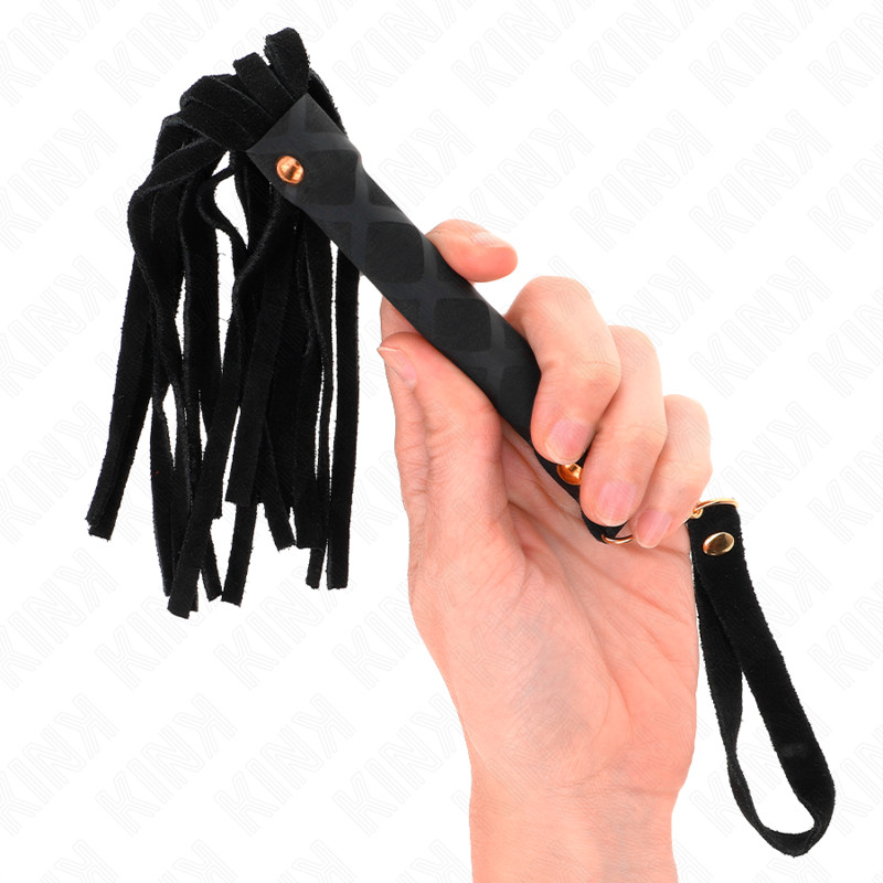 KINK – fekete bársony mini ostor, 30 cm - Image 3