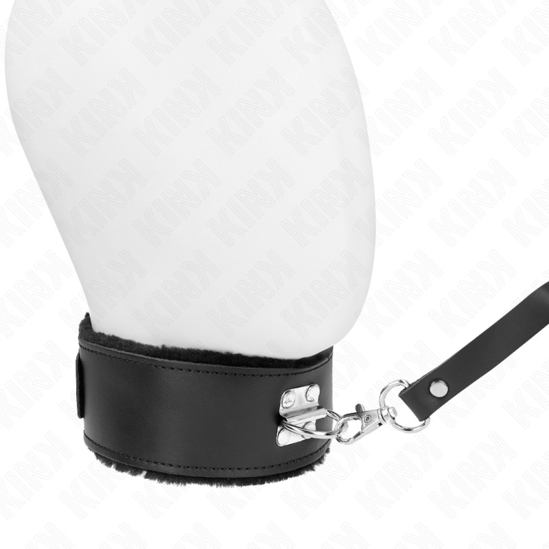 KINK - állítható fekete bőr nyaklánc, 40-48 cm szélességig - Image 2