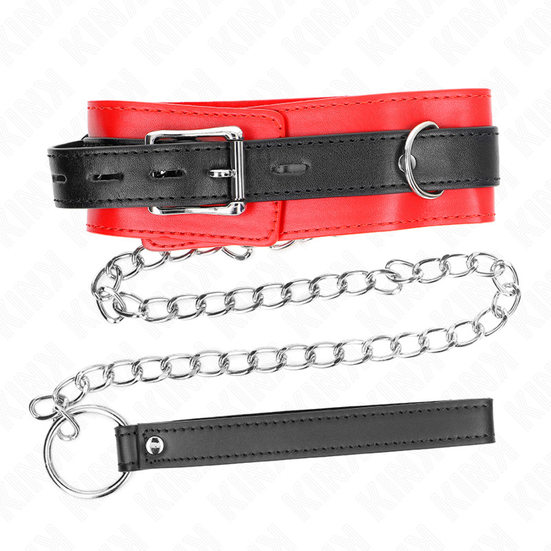 KINK - piros bőr nyakörv derékszíjjal és pánttal - Image 5