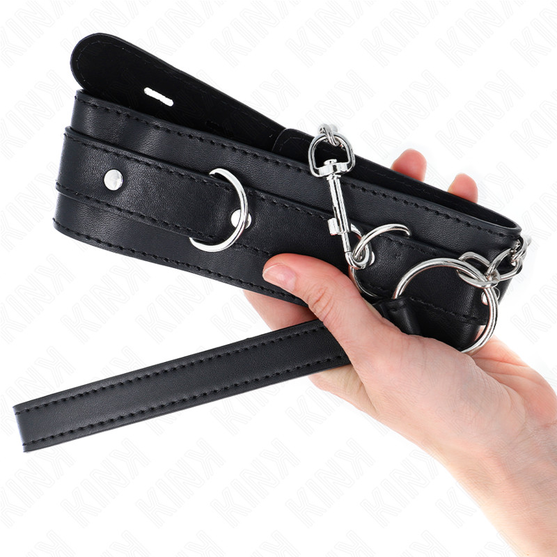 KINK – fekete nyakörv övvel és pánttal, 65 cm hosszú - Image 4