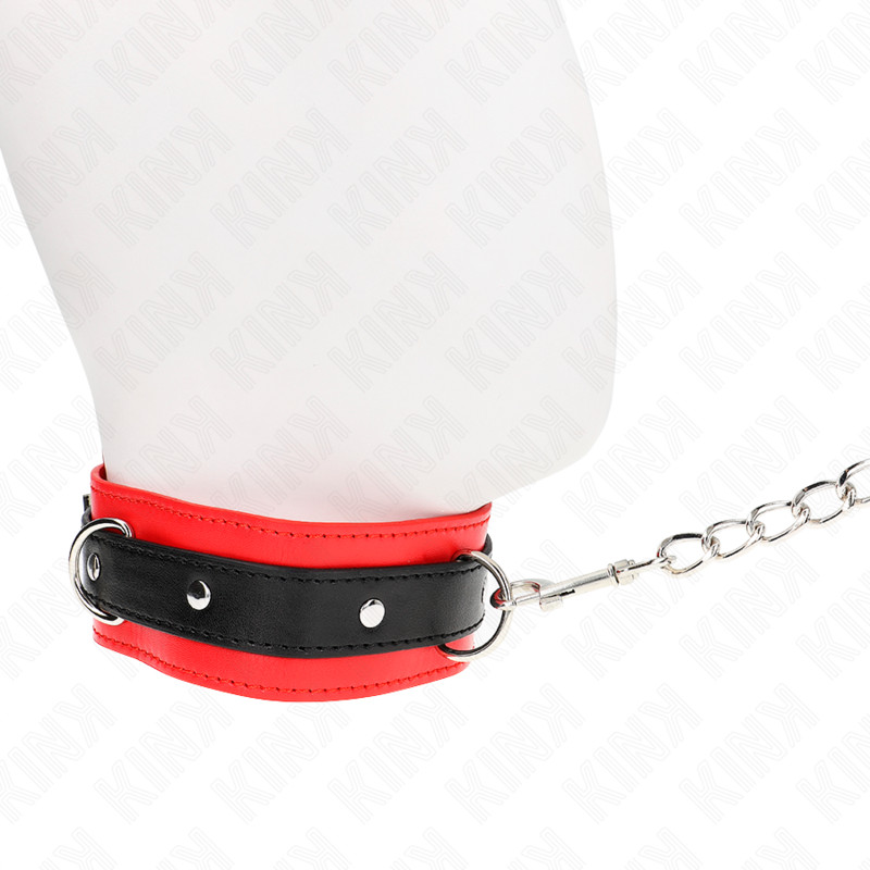 KINK – alap nyakörv pórázzal, érzéki piros dizájn - Image 2