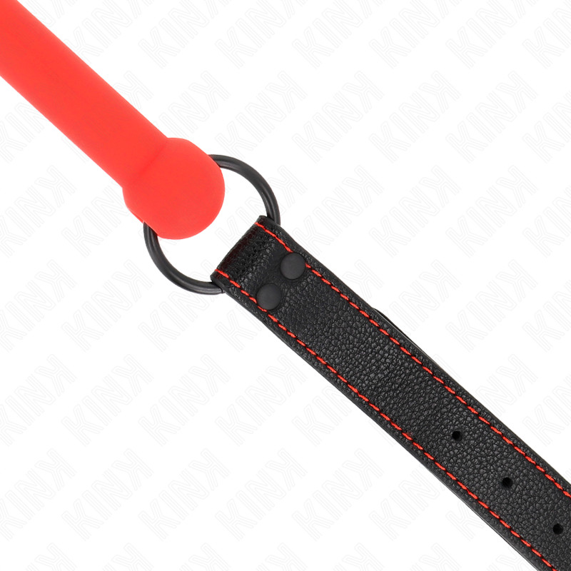 KINK – állítható bőrszíjas, piros gátló szájpecek - Image 4