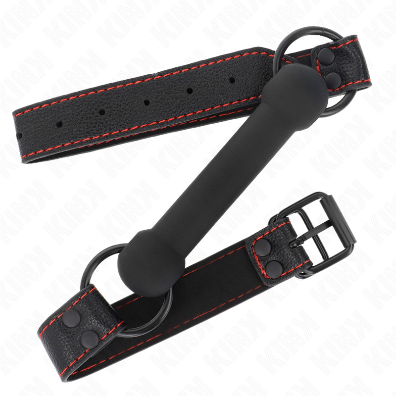 KINK - bőrhatású állítható gagszíj fekete 41-57 cm - Image 2