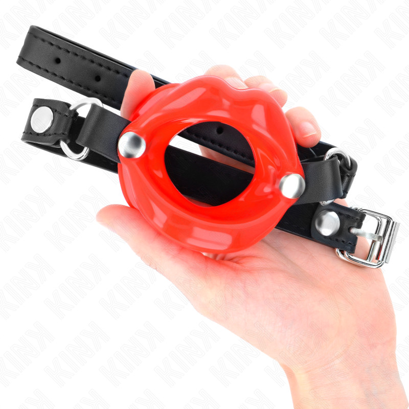 KINK - 8 cm-es gátló szájpecek állítható piros hevederrel - Image 4