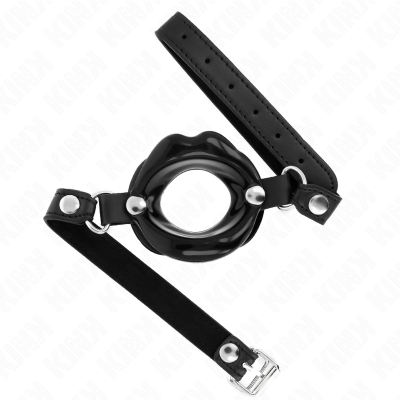 KINK - 8 cm bőrszíjas gag, állítható 39-58 cm között